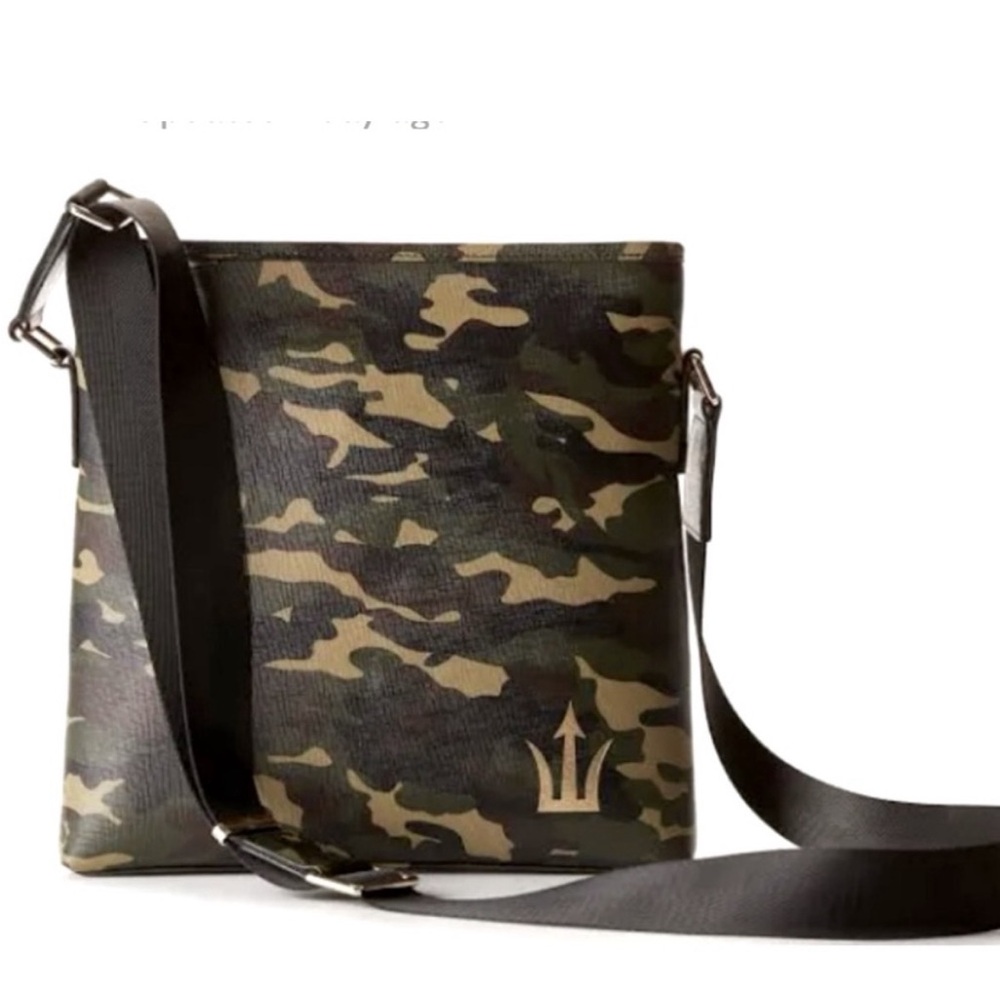 Spear Camouflage Messenger Bag with Gold Accent